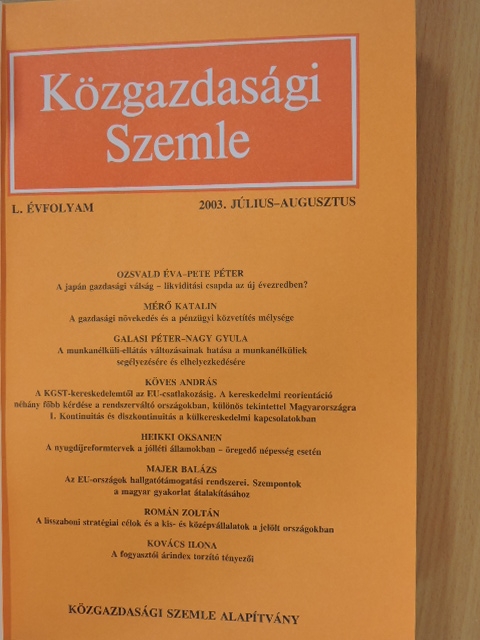 Ambrus-Lakatos Loránd - Közgazdasági Szemle 2003. július-december (fél évfolyam) [antikvár]