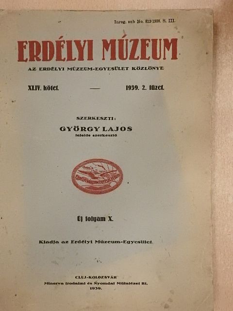 Erdélyi Múzeum 1939/2. [antikvár]