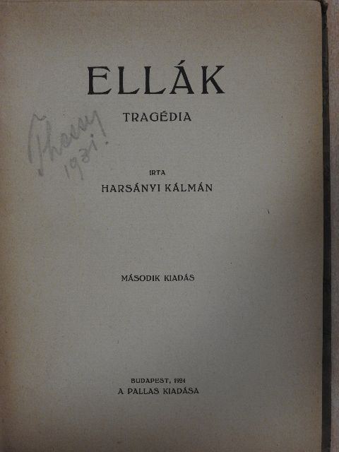 Harsányi Kálmán - Ellák [antikvár]