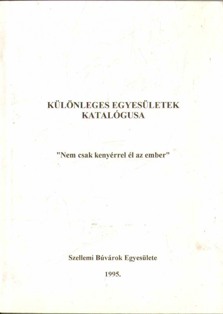 Különleges egyesületek katalógusa [antikvár]