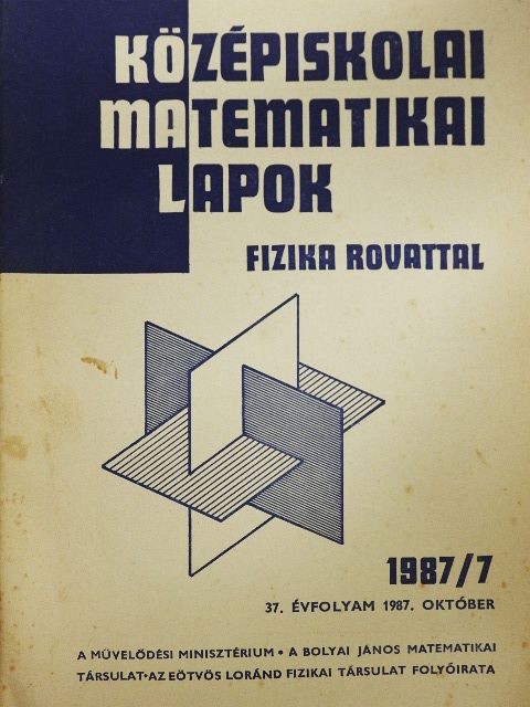 Vermes Miklós - Középiskolai matematikai lapok 1987. október [antikvár]