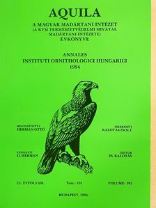Bagyura János - Aquila - A Magyar Madártani Intézet évkönyve 1994 [antikvár]