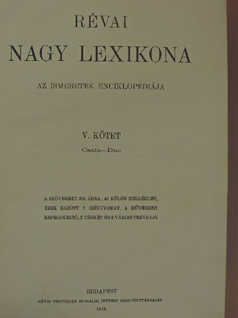 Révai nagy lexikona 5. (töredék) [antikvár]