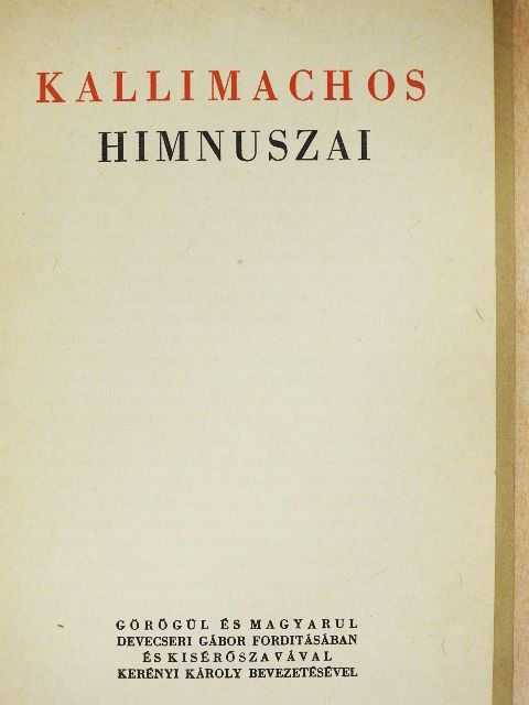 Kallimachos himnuszai [antikvár]
