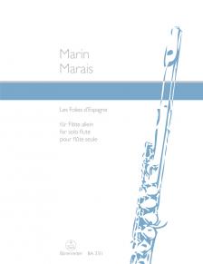 MARAIS, MARIN - LES FOLIES D`ESPAGNE FÜR FLÖTE ALLEIN (HANS-PETER SCHMITZ)