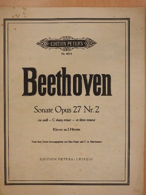 Ludwig van Beethoven - Sonate Opus 27 Nr. 2 [antikvár]
