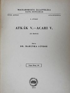 Dr. Mahunka Sándor - Atkák V.-Acari V. [antikvár]