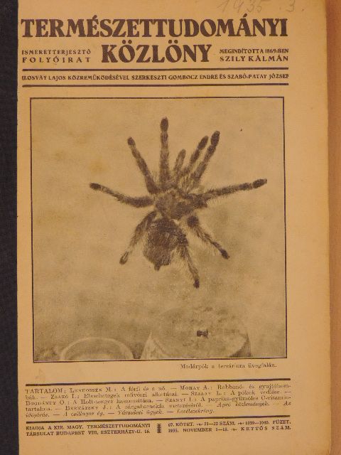 Balogh B. - Természettudományi Közlöny 1935. (nem teljes évfolyam)/Pótfüzetek a Természettudományi Közlönyhöz 1935. január-december [antikvár]