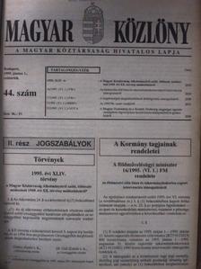 Magyar Közlöny 1995. június 1-30. (nem teljes évfolyam) [antikvár]