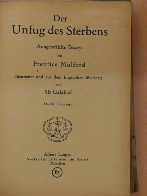 Prentice Mulford - Der Unfug des Sterbens/Der Unfug des Lebens [antikvár]