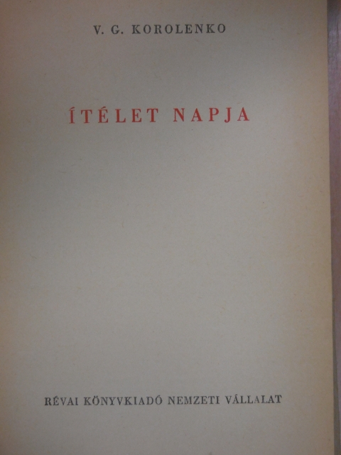 V. G. Korolenko - Ítélet napja [antikvár]