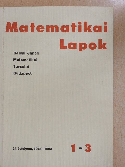 Horváth Miklós - Matematikai Lapok 1978-1983. [antikvár]