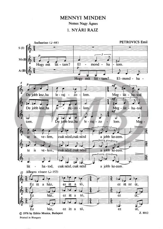 PETROVICS EMIL - MENNYI MINDEN NŐI(GYERMEK)KAROK NEMES NAGY ÁGNES VERSEIRE