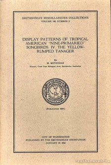 Moynihan, M. - Display Patterns of Tropical American [antikvár]