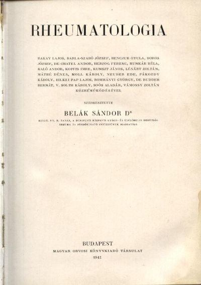 Belák Sándor Dr. (szerk.) - Rheumatologia [antikvár]