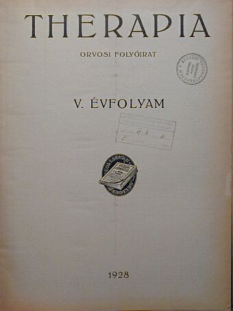 Dr. Germán Tibor - Therapia 1928. január-december [antikvár]
