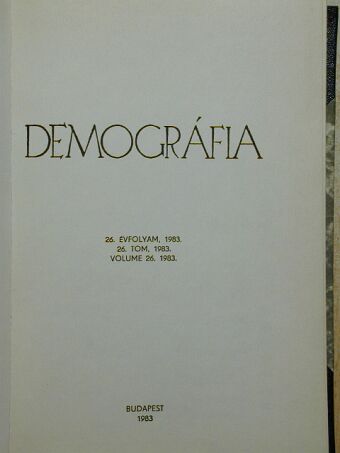 Dr. Erdősi Ferenc - Demográfia 1983/1-4. [antikvár]