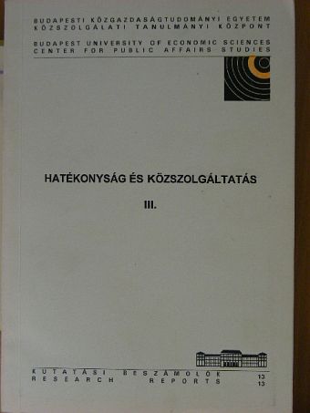 Hatékonyság és közszolgáltatás III. [antikvár]