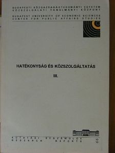 Hatékonyság és közszolgáltatás III. [antikvár]