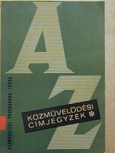 Közművelődési címjegyzék [antikvár]