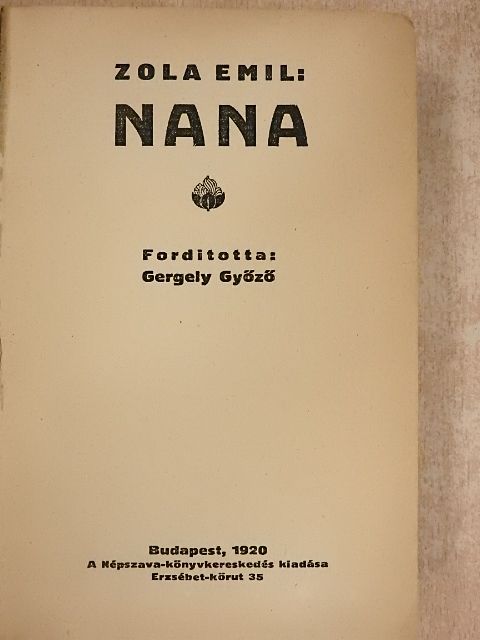Zola Emil - Nana [antikvár]