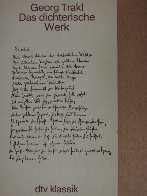 Georg Trakl - Das dichterische Werk [antikvár]