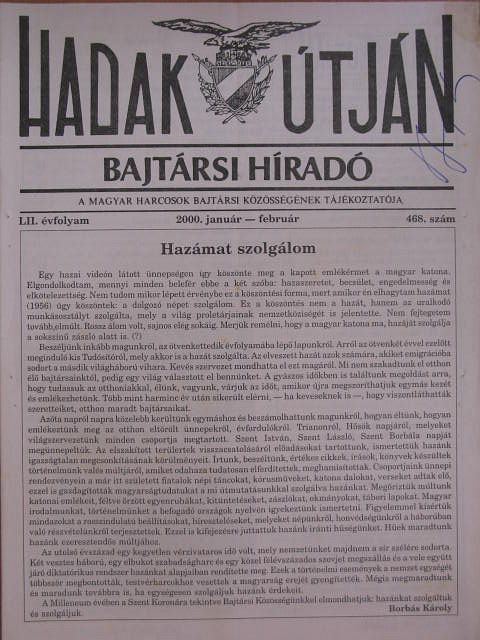 Borbás Károly - Hadak útján 2000. január-február [antikvár]