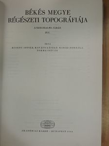 Ecsedy István - Békés megye régészeti topográfiája - A szeghalmi járás IV/1. [antikvár]