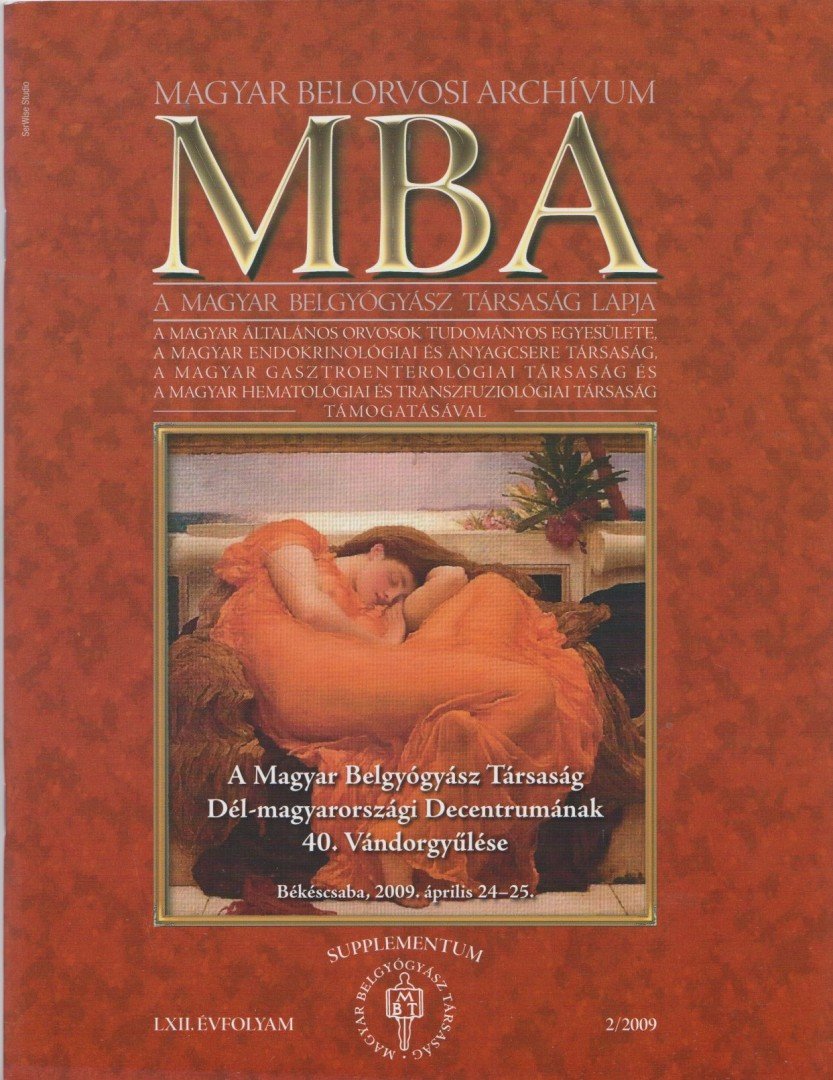 Dr. Szathmári Miklós - Magyar Belorvosi Archívum 2009/2 (SUPPLEMENTUM) [antikvár]