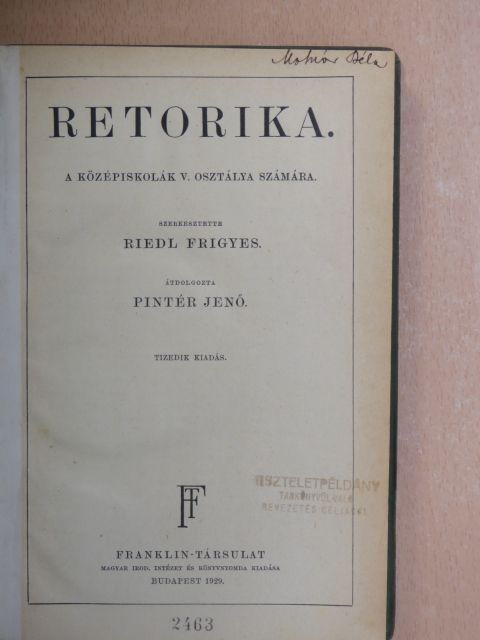 Arany János - Retorika [antikvár]