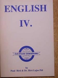 Bíró Pál - English IV. [antikvár]