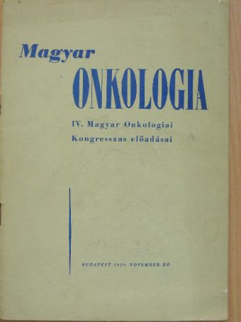 Magyar Onkologia 1959. november [antikvár]