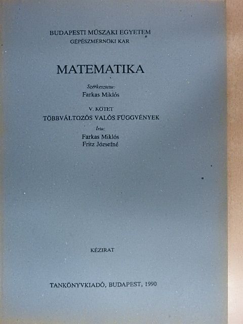 Farkas Miklós - Matematika V. [antikvár]