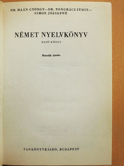 Dr. Haán György - Német nyelvkönyv I. [antikvár]