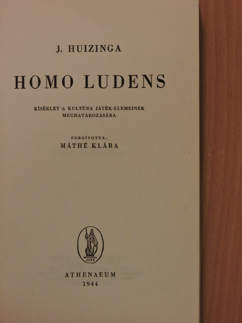 J. Huizinga - Homo Ludens [antikvár]