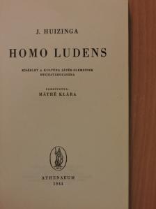 J. Huizinga - Homo Ludens [antikvár]