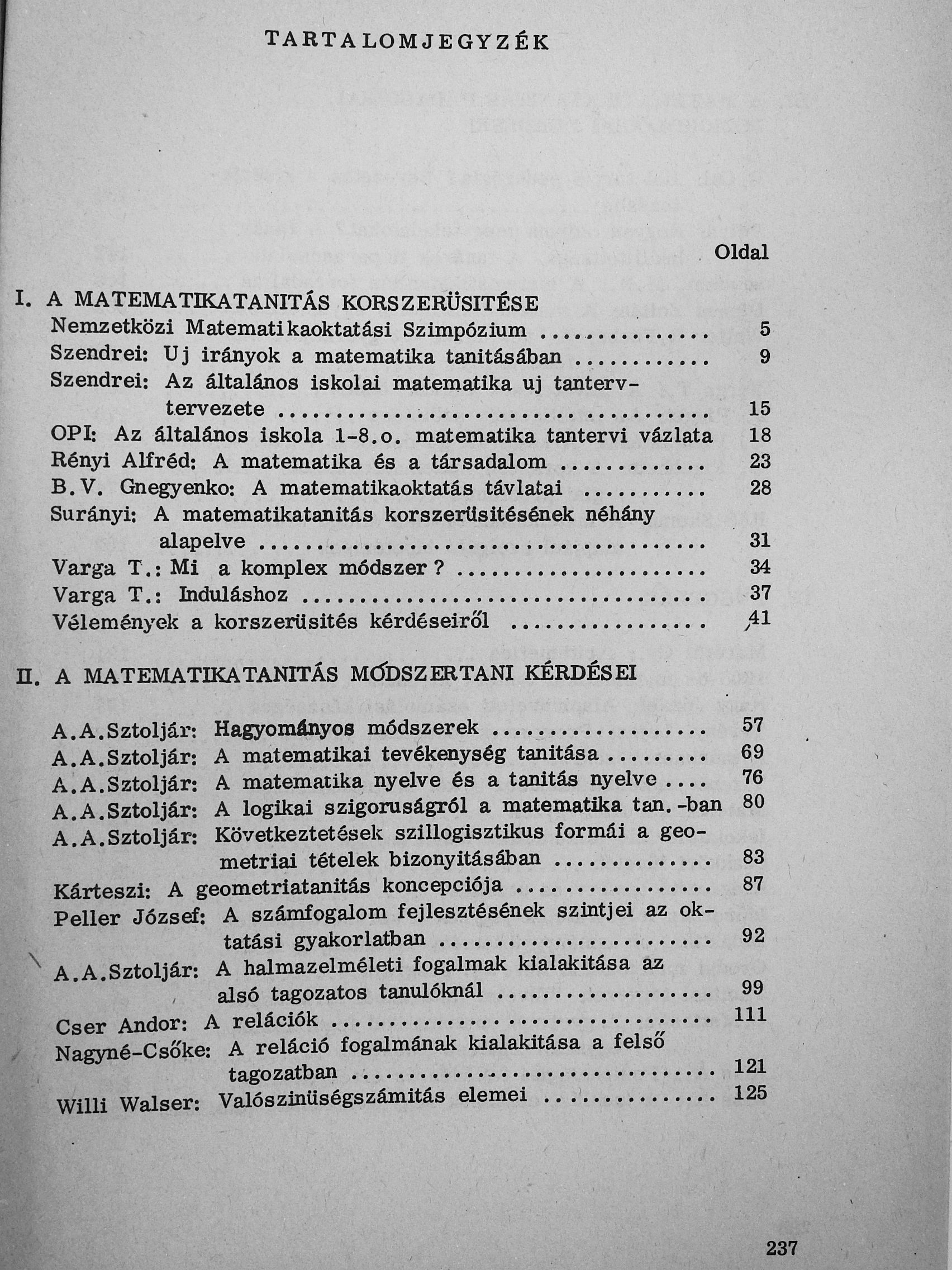 Cser Andor - Szemelvénygyűjtemény a matematika tanításához [antikvár]