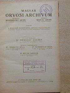 Dr. Hasskó Sándor - Magyar Orvosi Archivum 1931. XXXII. kötet [antikvár]