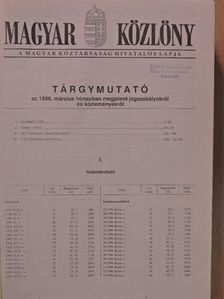 Magyar Közlöny 1998/14-27. [antikvár]