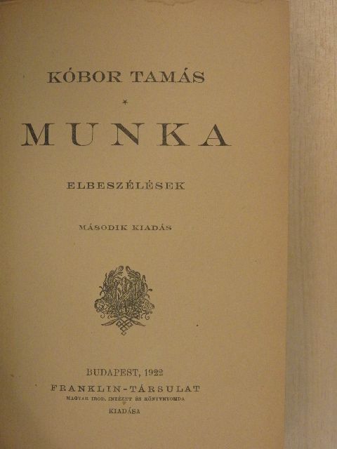Kóbor Tamás - Munka [antikvár]