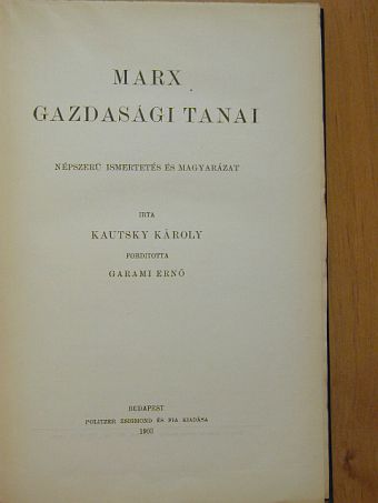 Karl Marx - Marx gazdasági tanai [antikvár]
