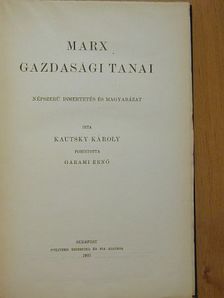 Karl Marx - Marx gazdasági tanai [antikvár]