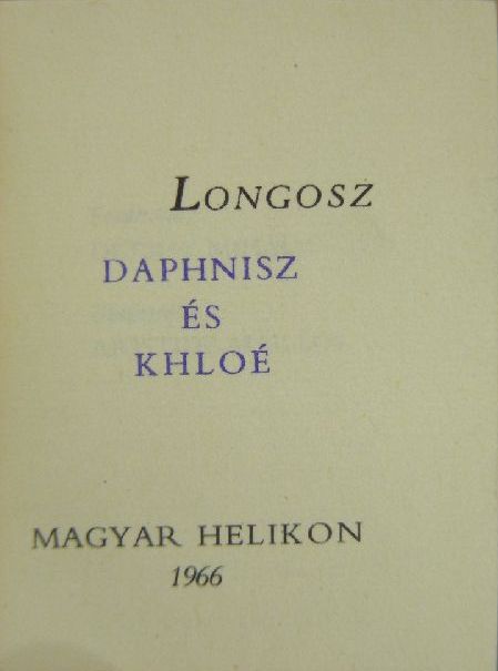 Longosz - Daphnisz és Khloé (minikönyv) [antikvár]