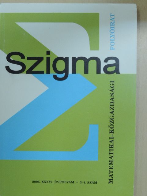 Csizmadia Zsolt - Szigma 2005/3-4. [antikvár]
