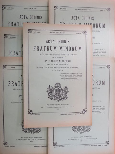 Acta Ordinis Fratrum Minorum Ianuarii-Decembris 1960 [antikvár]