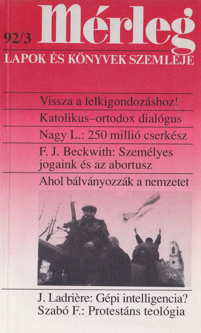 Boór János (főszerk.) - Mérleg 1992/3 [antikvár]