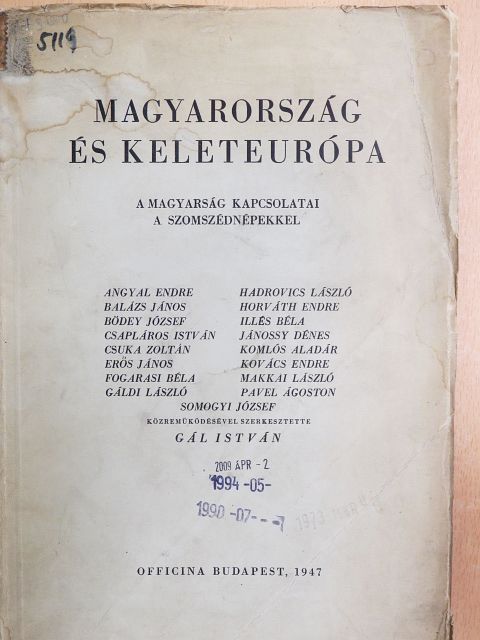 Angyal Endre - Magyarország és Keleteurópa [antikvár]