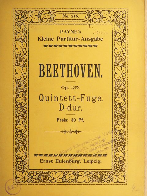 Beethoven - Quintett-Fuge D-dur [antikvár]