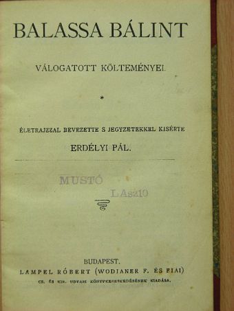 Balassa Bálint - Balassa Bálint válogatott költeményei [antikvár]