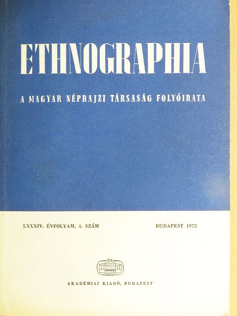 Béres András - Ethnographia 1973/4. [antikvár]
